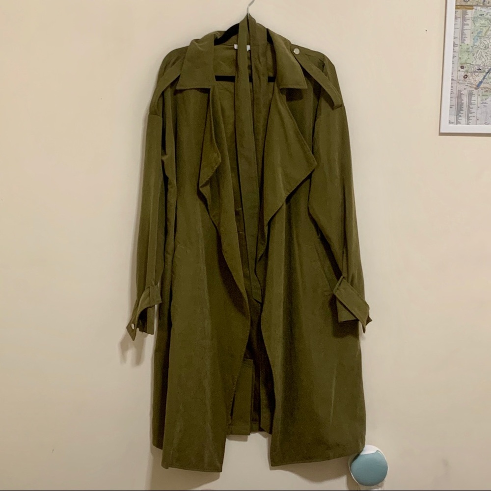 ARMY GREEN WATERFALL JACKET/BLAZER